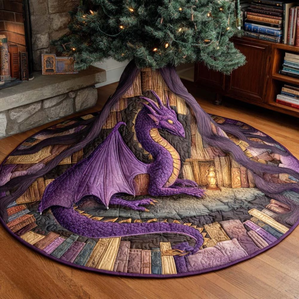 Mystic Grove Guardian Tree Skirt — Woodland-Inspired Christmas Tree Skirt, Handcrafted Nature-Themed Holiday Decoration