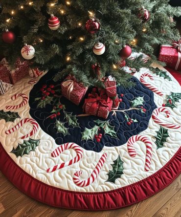 New Year’S Eve Celebration Christmas Tree Skirt - Custom Handcrafted Made-To-Order Holiday Party Base Cover