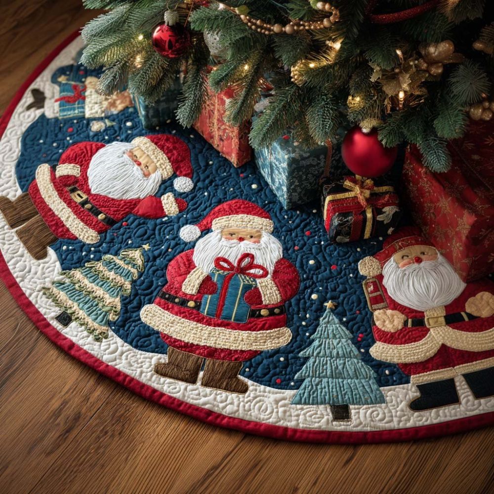 Elegant Peaceful Eve Christmas Tree Skirt — Handmade Holiday Base, Cozy Fabric, Custom Sizing & Gift-Ready Packaging