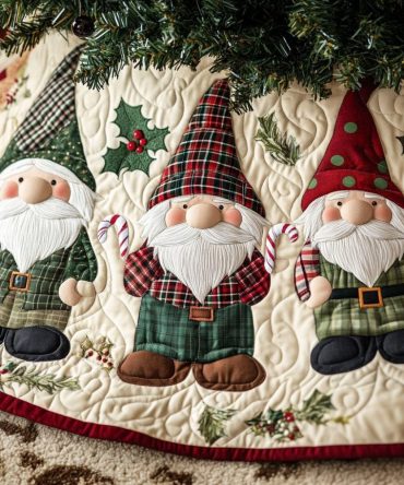 Rustic Pines & Plaids Christmas Tree Skirt - Custom Plaid Holiday Tree Skirt For Farmhouse Decor, Durable Cotton, Personalized Gift Option