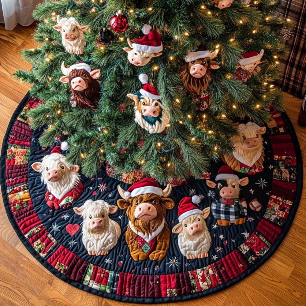 Plaid Christmas Delight Tree Skirt - Custom Handmade Holiday Plaid Tree Skirt With Classic Red & Green Pattern For Cozy Seasonal Decor