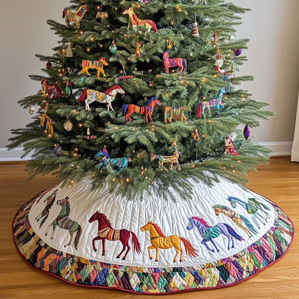 Prairie Winds Holiday Tree Skirt - Custom Handmade Christmas Tree Skirt For Rustic Cabin Decor, Personalize Now