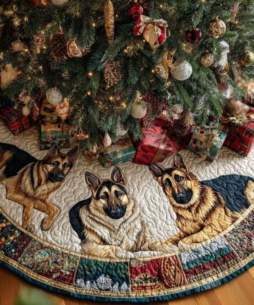 Proud German Shepherd Tree Skirt — Custom Made German Shepherd Christmas Skirt, Durable Fabric, Perfect Pet Lover Gift