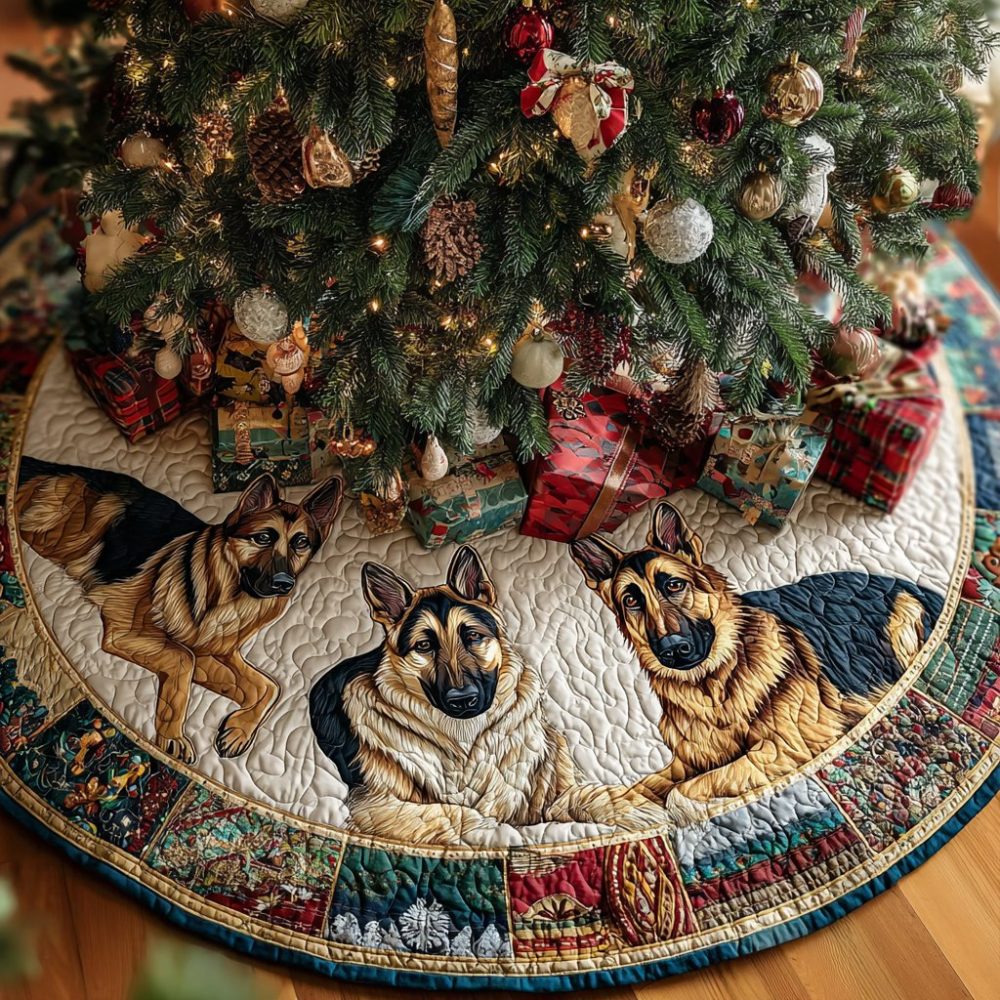 Proud German Shepherd Tree Skirt — Custom Made German Shepherd Christmas Skirt, Durable Fabric, Perfect Pet Lover Gift