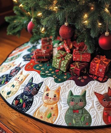 Purrfect Companion Pet Christmas Tree Skirt - Custom-Made, Handmade For Dogs & Cats, Durable Fabric, Personalized Holiday Keepsake