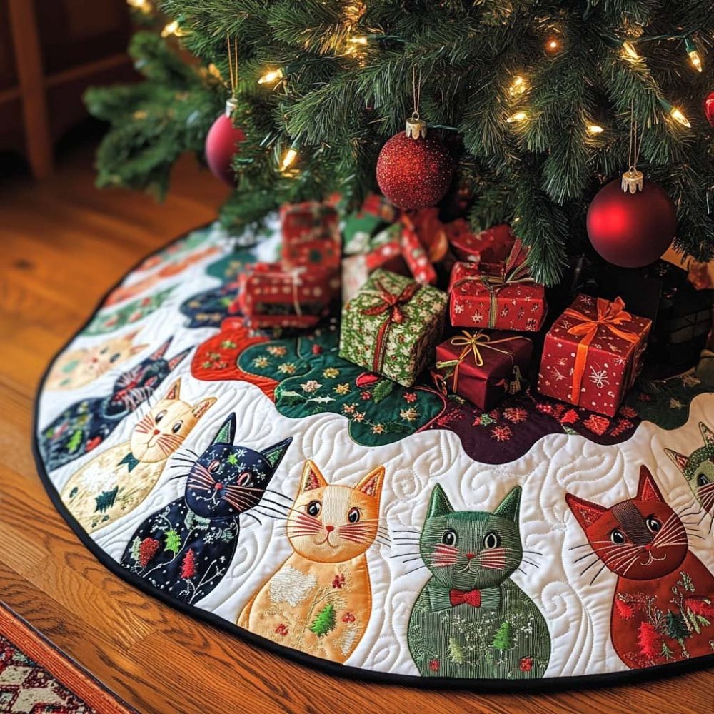 Purrfect Companion Pet Christmas Tree Skirt - Custom-Made, Handmade For Dogs & Cats, Durable Fabric, Personalized Holiday Keepsake
