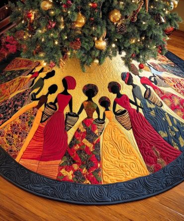 Radiant Grace Christmas Tree Skirt — Elegant Script Embroidery, Soft Velvet Backing, Personalized Options, Heirloom Holiday Decor