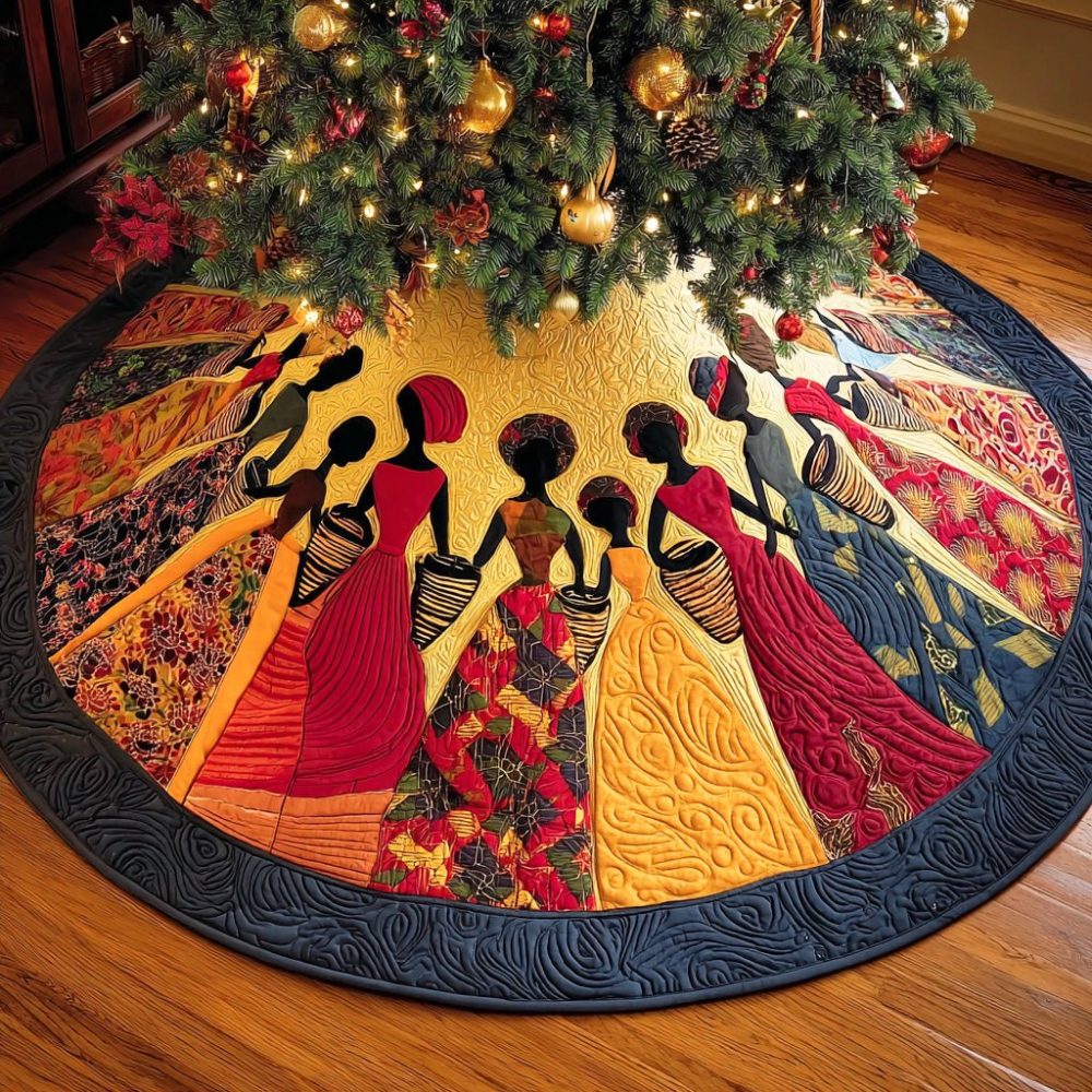 Radiant Grace Christmas Tree Skirt — Elegant Script Embroidery, Soft Velvet Backing, Personalized Options, Heirloom Holiday Decor