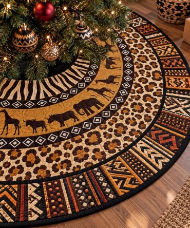 Rhythm Of Heritage Made-To-Order Christmas Tree Skirt — Ethnic Patterned Holiday Base With Custom Fit & Color Options