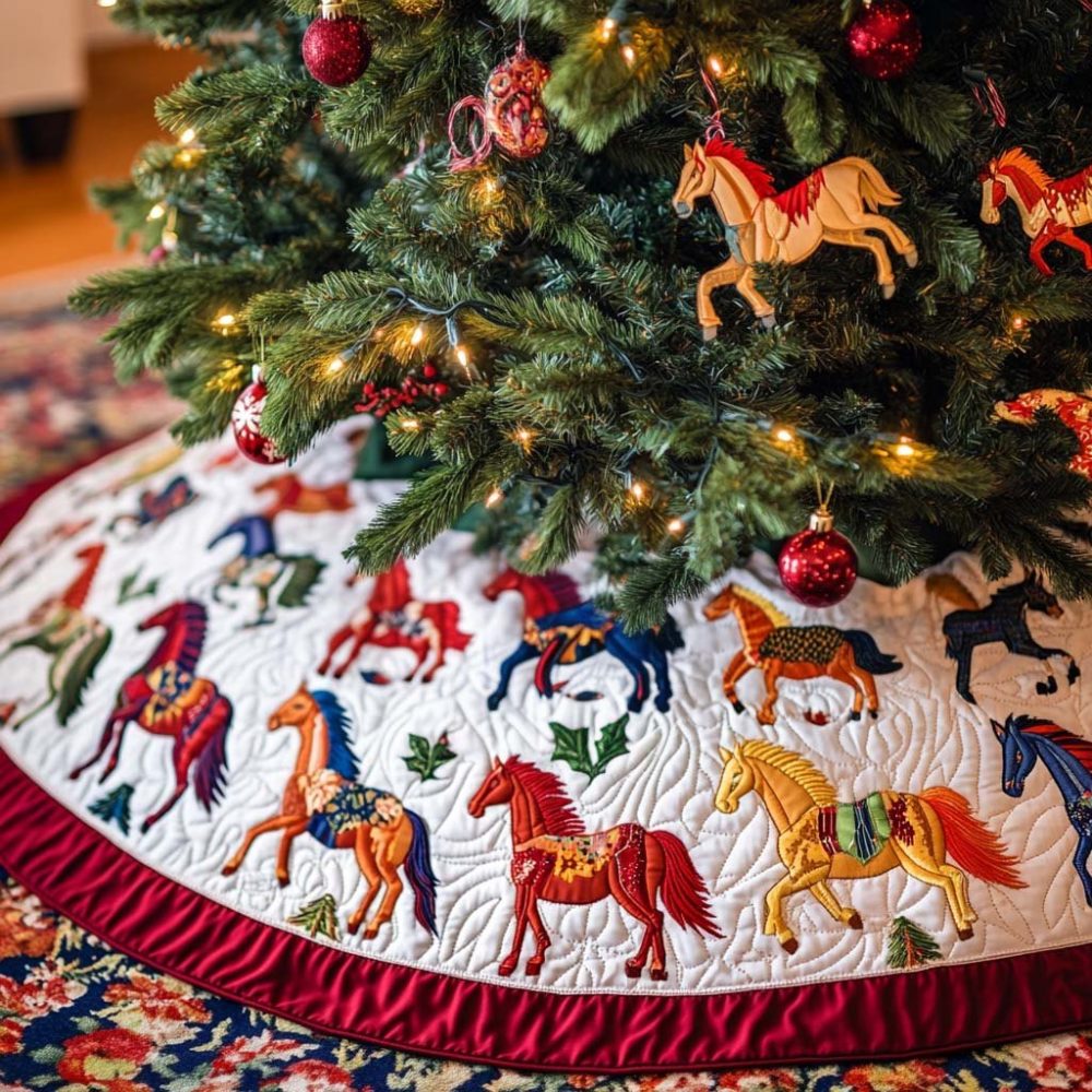 Rider Dawn Christmas Tree Skirt — Premium Handcrafted Holiday Accent, Custom Sized & Designed For Festive Styling