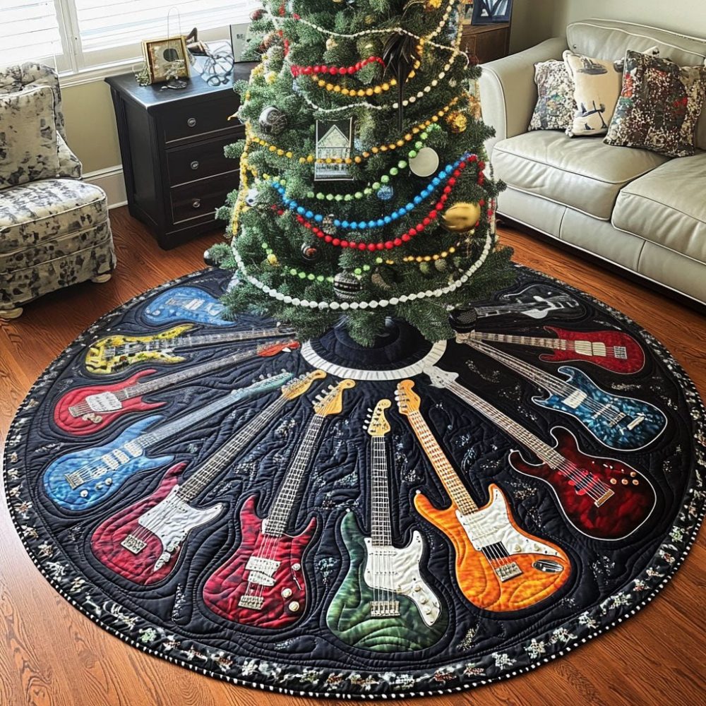 Boho Riff Dream Christmas Tree Skirt — Custom Handcrafted Holiday Accent, Modern Bohemian Style & Tailored Fit