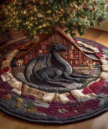 Rootfire Scholar Holiday Tree Skirt — Unique Rootfire Design, Custom-Made Premium Tree Skirt, Plush & Handcrafted To Order