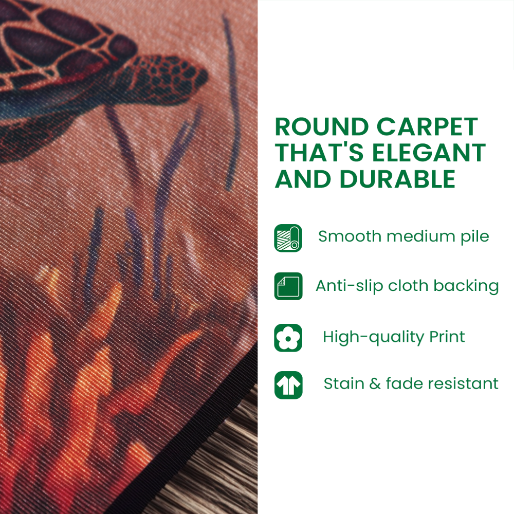 Alpine Bear Round Carpet — Cozy Mountain-Themed Plush Rug, Circular Floor Mat For Cabin, Living Room & Nursery, Non-Slip Backing - Image 3
