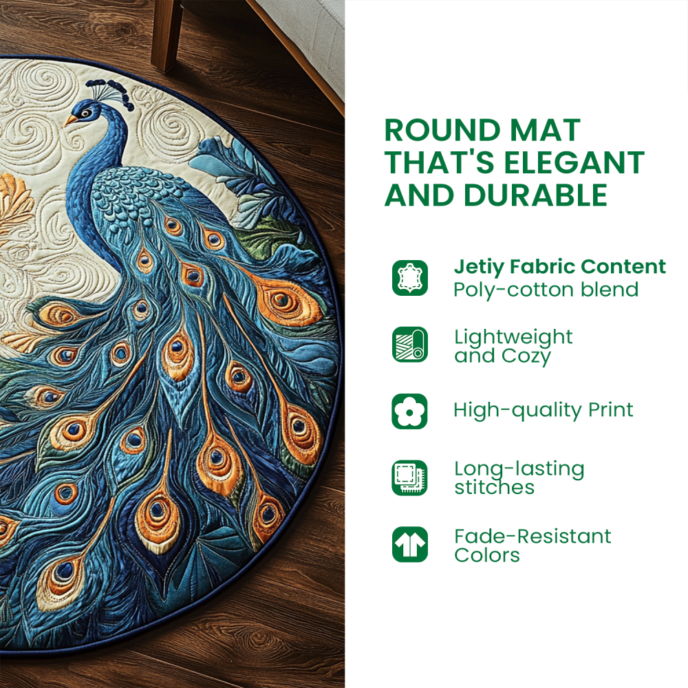 Amethyst Dragon Round Quilted Mat — Mystical Book Sanctuary Accent Rug, Plush Non-Slip Floor Pad For Bedroom, Reading Nook - Image 4