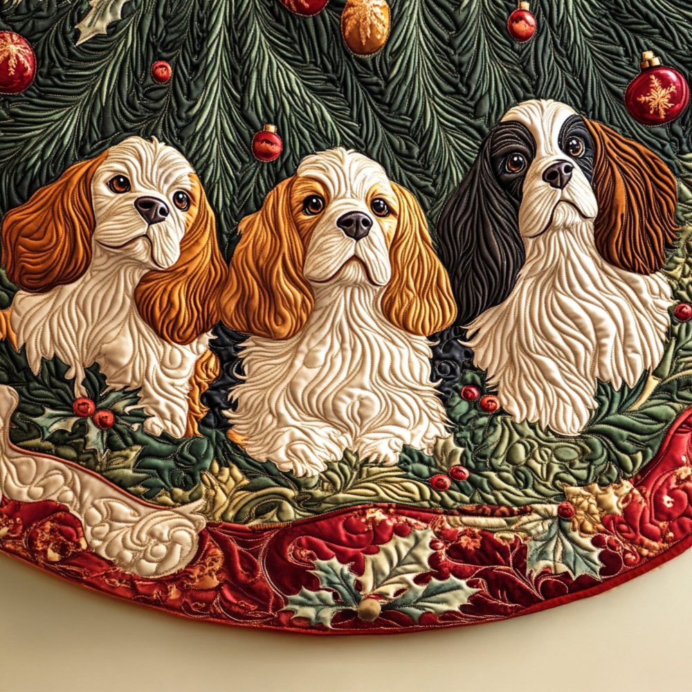 Royal Canine Comfort Holiday Tree Skirt - Luxury Dog Lover Christmas Skirt, Handmade Pet-Themed Festive Décor With Custom Options