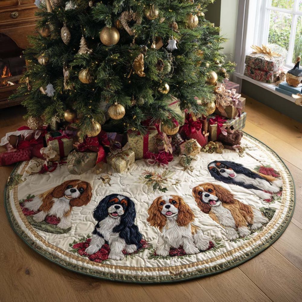 Regal Holiday Christmas Tree Skirt - Classic Royal Tree Skirt, Handmade Luxury Festive Décor With Custom Embroidery And Size Options