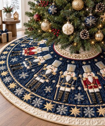 Royal Guard Luxury Christmas Tree Skirt — Made-To-Order Elegant Holiday Base Cover With Regal Trim & Embroidery