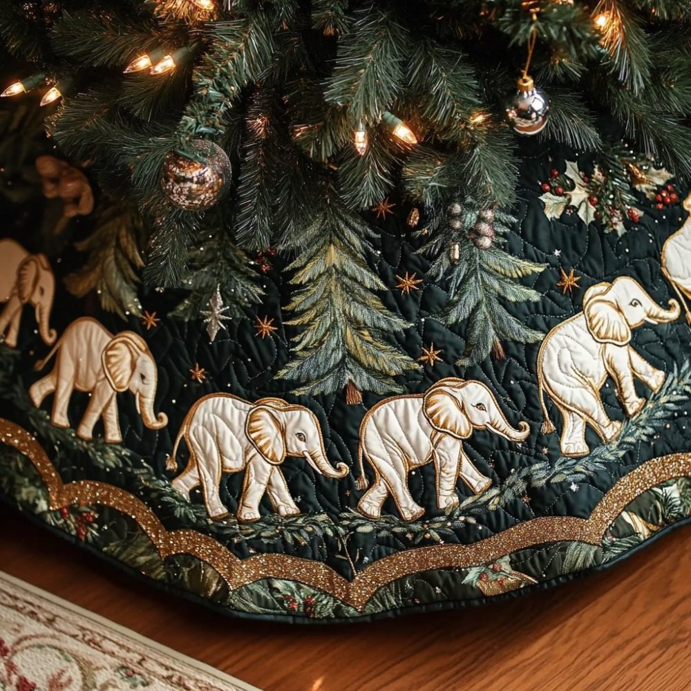 Safari Theme Christmas Tree Skirt — Custom Animal Print Holiday Base, Made-To-Order Rustic Safari Decor For Unique Seasonal Style