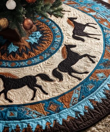 Sagebrush Sky Christmas Tree Skirt — Custom Handcrafted Holiday Base, Soft Fabric, Made-To-Order Neutral Seasonal Decor