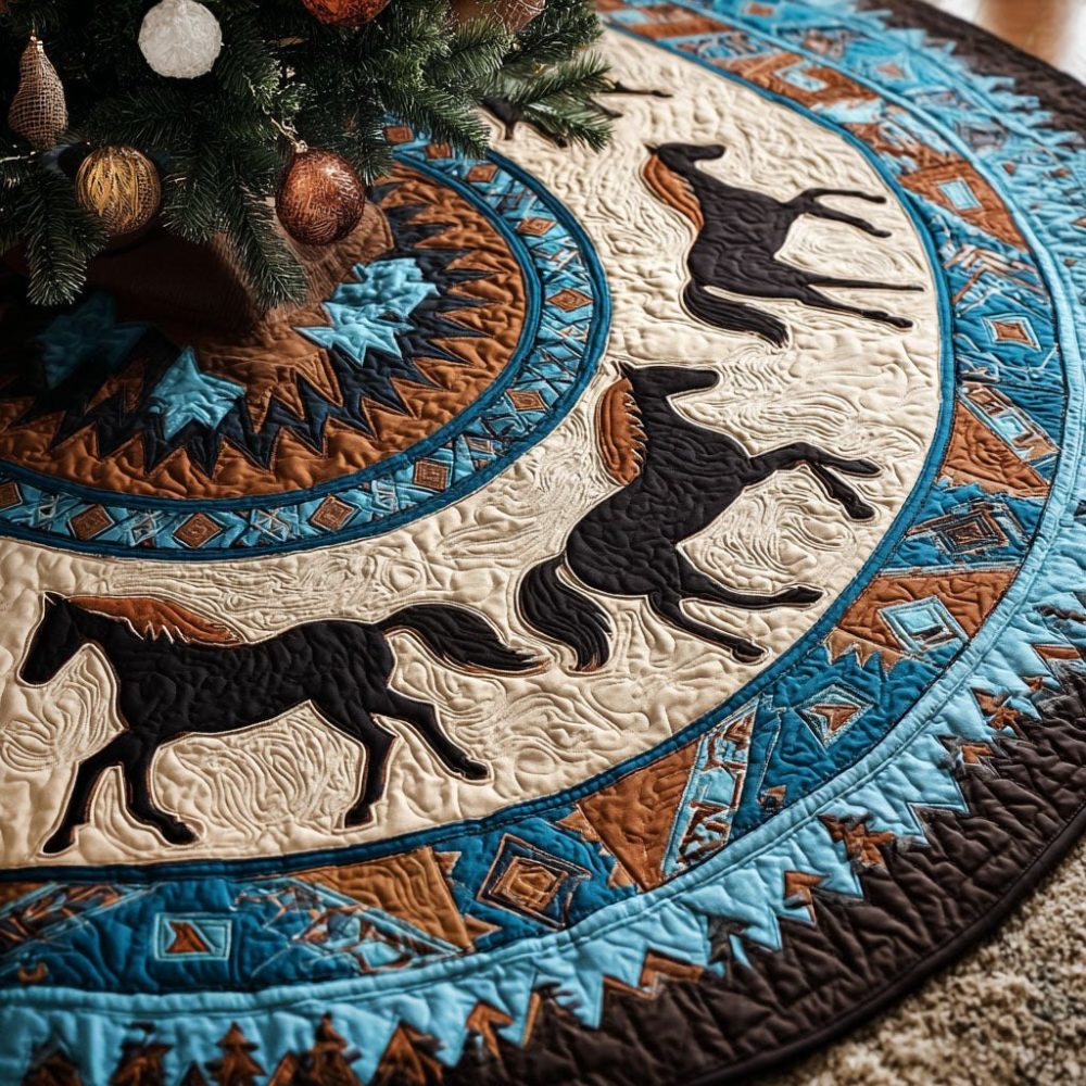 Sagebrush Sky Christmas Tree Skirt — Custom Handcrafted Holiday Base, Soft Fabric, Made-To-Order Neutral Seasonal Decor