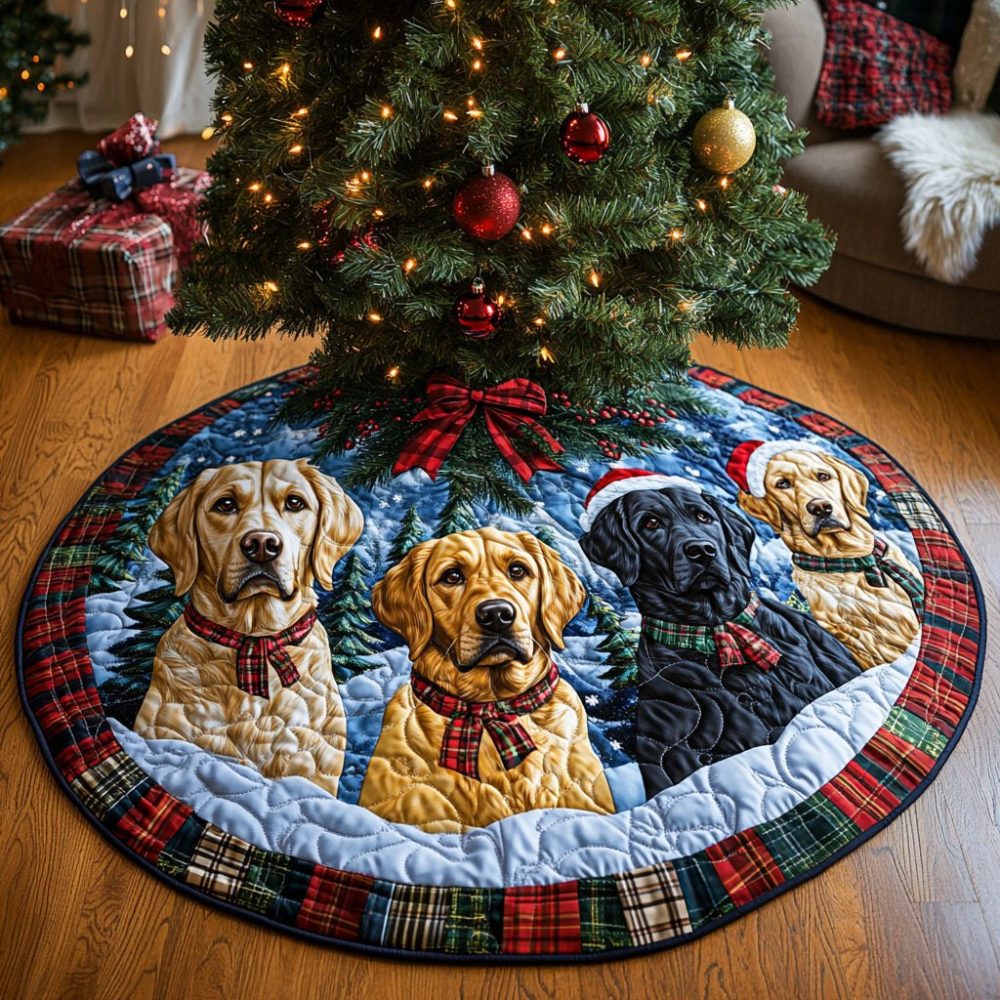 Personalized Santa Best Friend Tree Skirt — Custom 'Best Friend' Dog Christmas Tree Skirt, Handmade Pet Lover Holiday Gift
