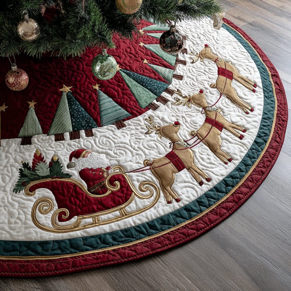 Custom Santa Letter Christmas Tree Skirt — Personalized Letter Design Holiday Tree Skirt, Handcrafted Seasonal Home Decor