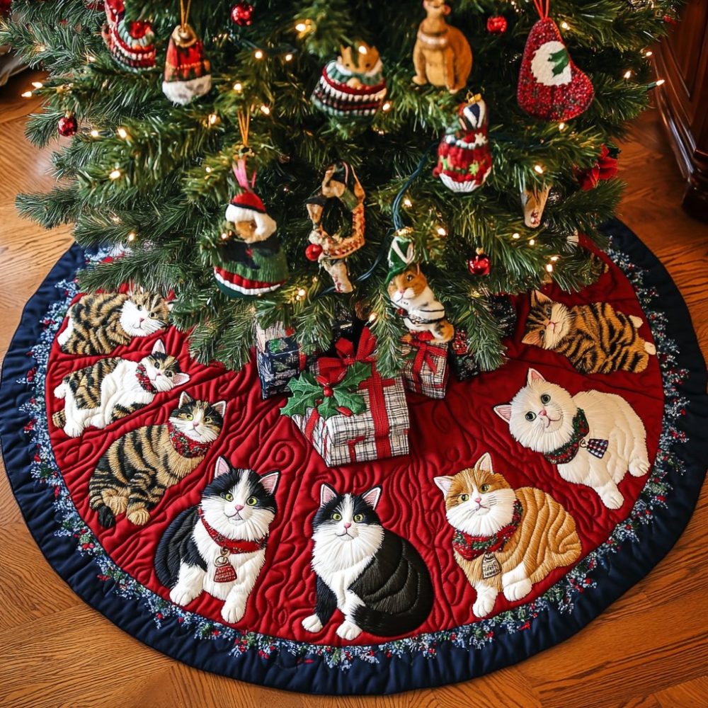 Santa Paws Magic Tree Skirt — Custom Holiday Tree Skirt With Santa & Paw Prints, Plush, Pet-Friendly, Made To Order