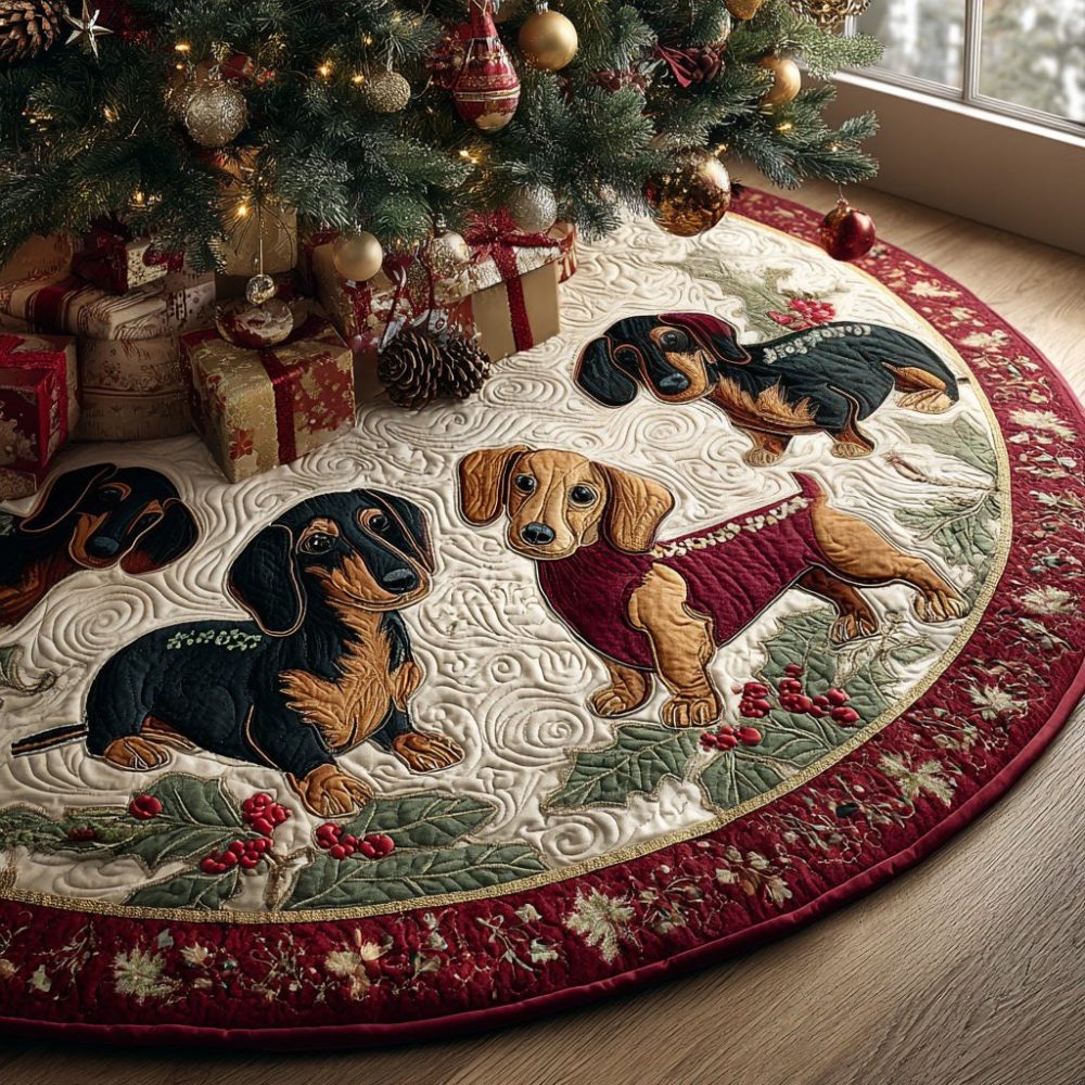 Santa Stretchy Helper Tree Skirt — Custom-Fit Plush Christmas Tree Skirt With Stretch Detail, Handmade To Order
