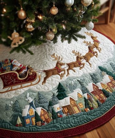 Santa Wish Plush Tree Skirt — Custom-Made Festive Christmas Tree Skirt With Charming Santa Wish Artwork, Shop Today