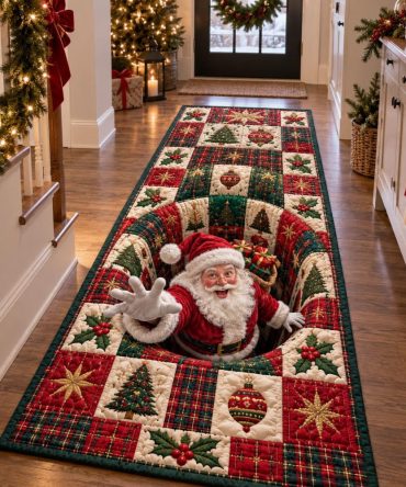 Santa Surprise Hallway Runner Rug — Holiday Decorative Non-Slip Carpet With Cheerful Santa & Festive Accents For Entryways