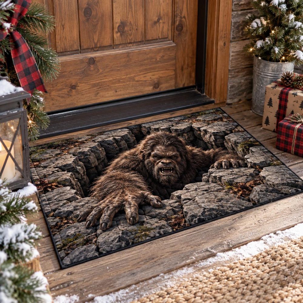 Sasquatch Floor Breakout Doormat - Bold Outdoor Coir Mat, Heavy-Duty, Non-Skid, Dirt-Scraping Welcome Rug For Porch & Entry