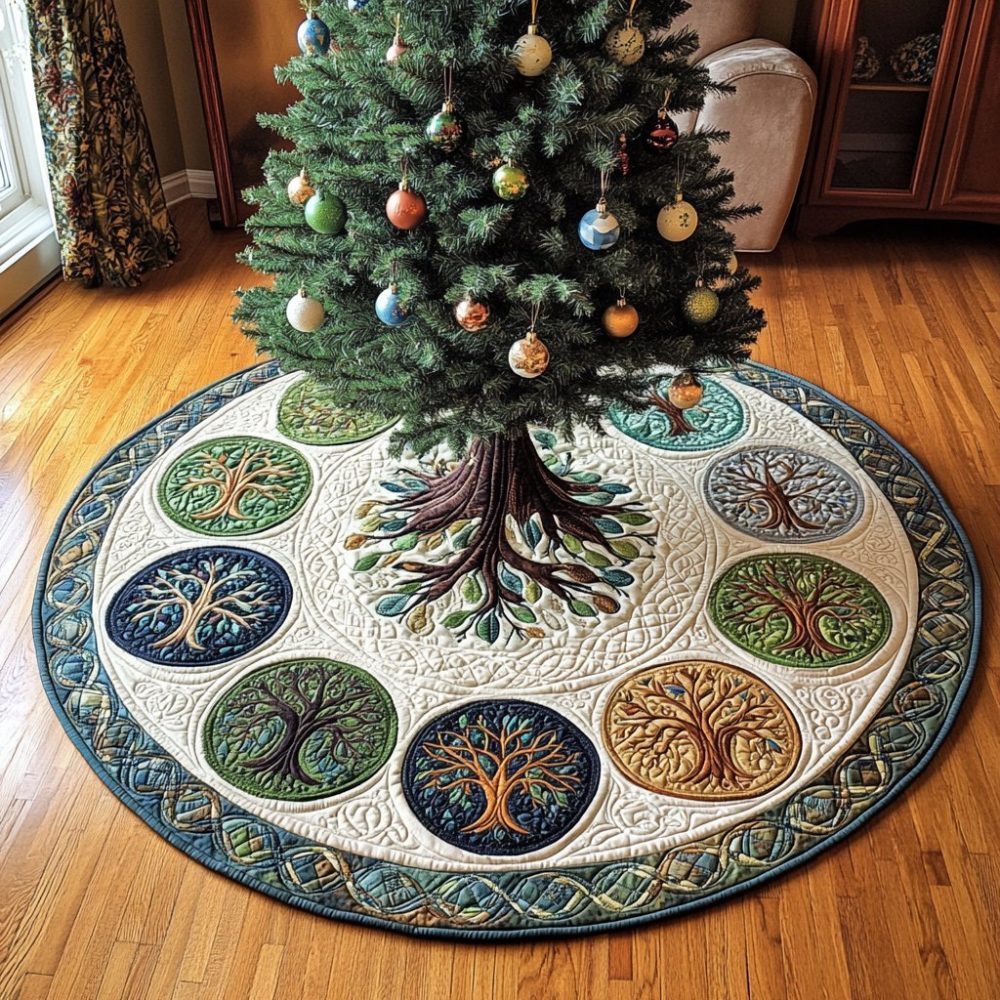 Serenity Tree Holiday Skirt - Elegant Minimalist Christmas Tree Skirt, Customizable Quiet Design For Modern Homes