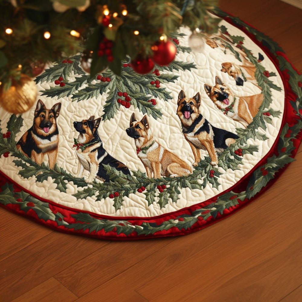 Shepherd Christmas Wish Personalized Tree Skirt - Custom Holiday Décor With Charming Canine Motif, Premium Quality