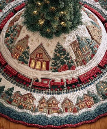 Shimmering Frost Veil Holiday Tree Skirt — Sparkling Sequined Skirt For Christmas Trees, Custom Handmade For Luxe Seasonal Decor