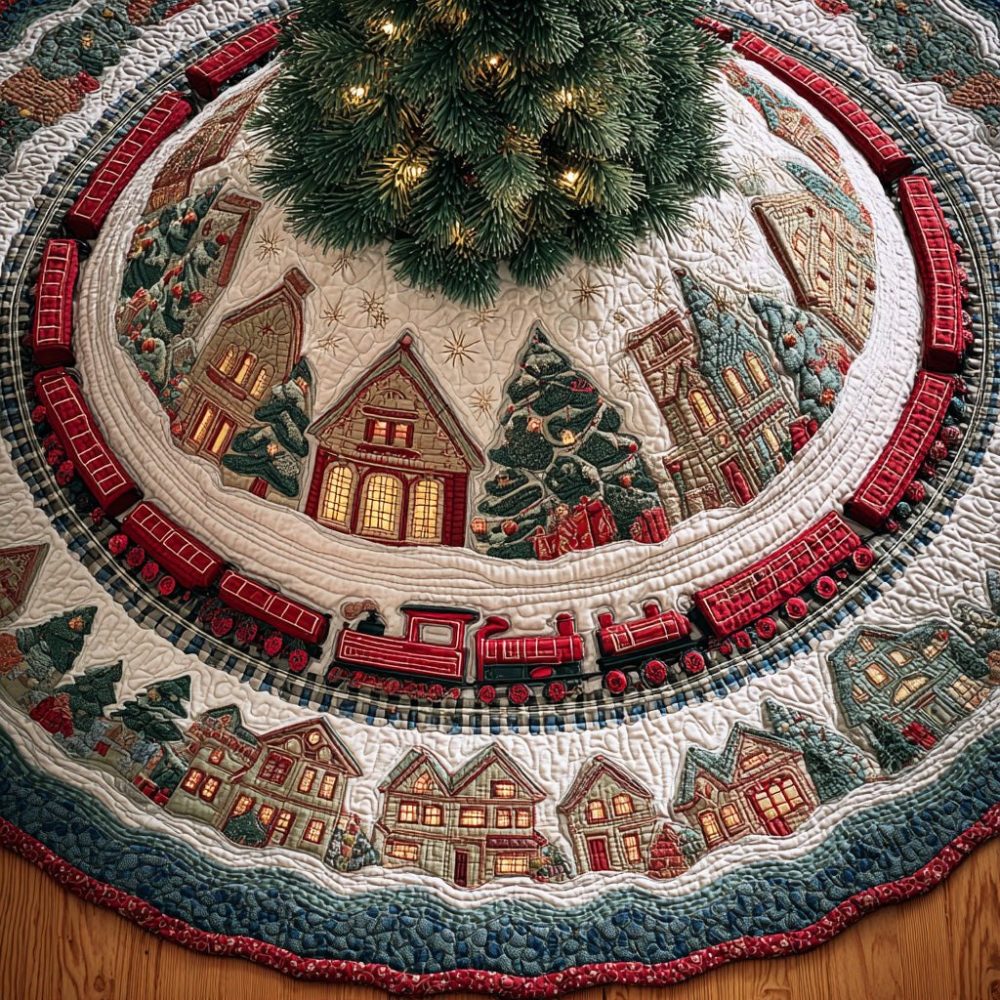 Shimmering Frost Veil Holiday Tree Skirt — Sparkling Sequined Skirt For Christmas Trees, Custom Handmade For Luxe Seasonal Decor