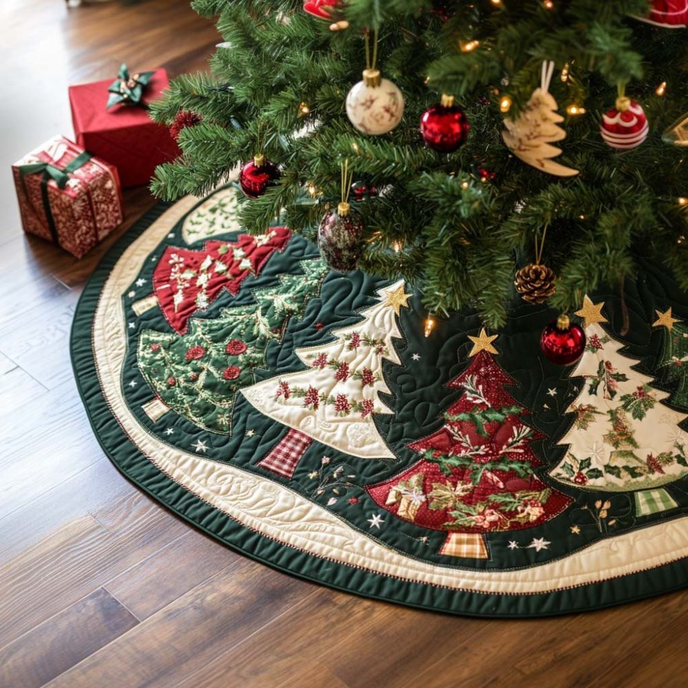 Silent Glow Luxury Holiday Tree Skirt — Custom Plush Velvet Skirt For Christmas Trees, Handmade, Pet-Friendly Gift-Ready