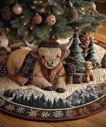 Snowflake Snout Festive Tree Skirt — Adorable Winter Animal Design, Soft Fabric, Custom Fit For Charming Holiday Scenes