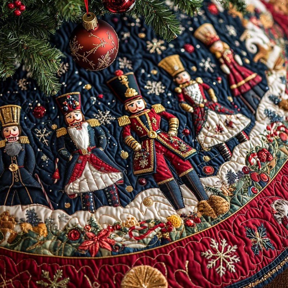 Snowflake Soldier Holiday Tree Skirt — Custom-Made Festive Military-Style Snowflake Skirt, Handmade & Durable
