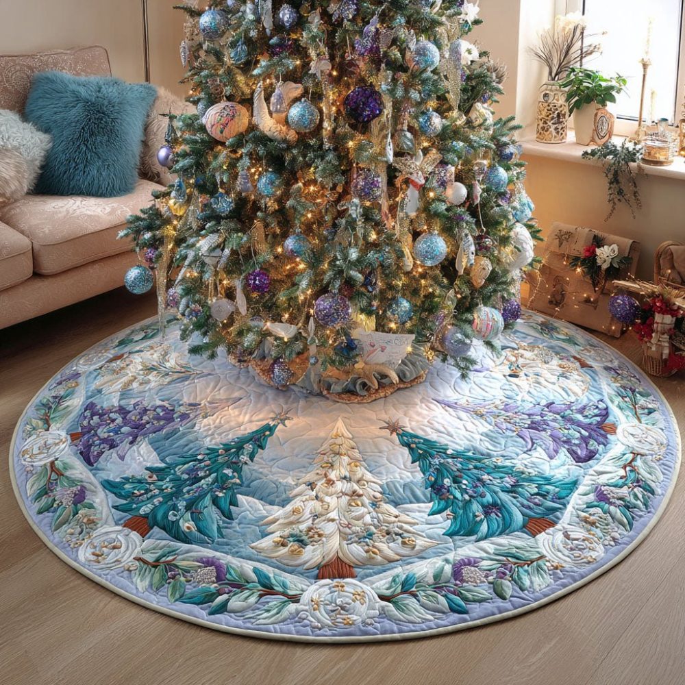 Custom Snowland Forest Holiday Tree Skirt — Premium Winter Scene, Plush Fabric & Handmade Fit For Any Christmas Tree