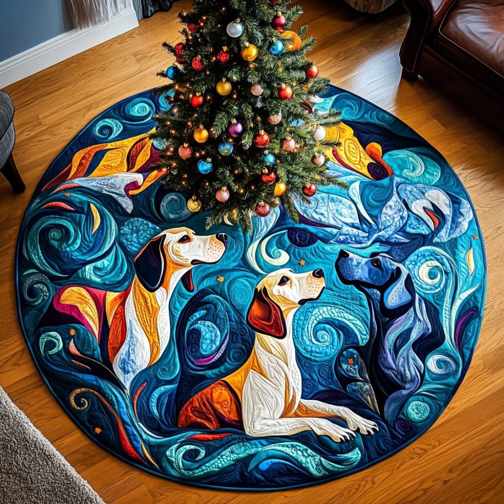 Great Dane Snowy Paws Holiday Tree Skirt — Custom Breed Christmas Tree Skirt, Handmade Winter Dog Decor, Made To Order