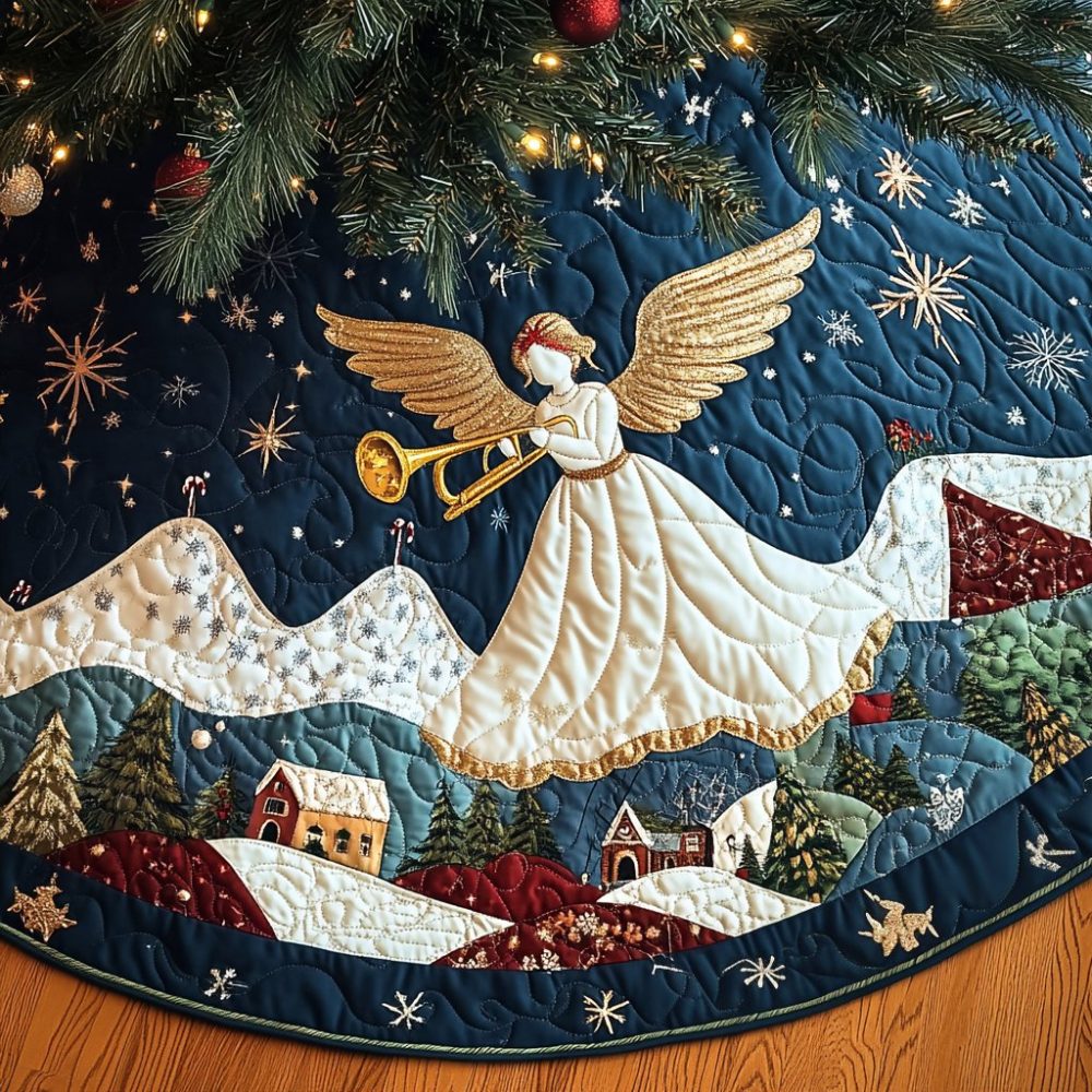 Snowy Song Holiday Tree Skirt — Custom Festive Fleece Skirt With Winter Motifs, Handmade Cozy Centerpiece, Personalized Options
