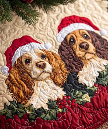 Spaniel Companion Custom Tree Skirt - Personalized Spaniel Christmas Tree Skirt, Durable & Handcrafted Holiday Décor