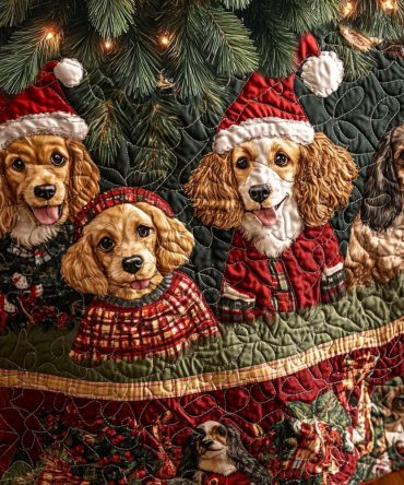 Spaniel Magic Custom Holiday Tree Skirt - Made-To-Order Spaniel Christmas Decor, Personalizable Velvet Tree Skirt