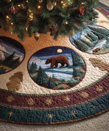 Starlight Journey Premium Christmas Tree Skirt — Handcrafted Sparkling Holiday Tree Skirt, Customizable, Elegant Night-Sky Inspired Design