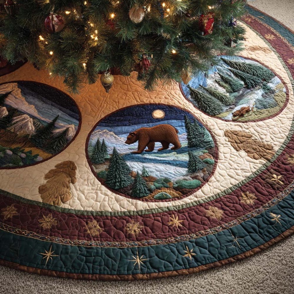 Starlight Journey Premium Christmas Tree Skirt — Handcrafted Sparkling Holiday Tree Skirt, Customizable, Elegant Night-Sky Inspired Design