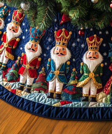Starry Guardians Christmas Tree Skirt — Angelic Star Holiday Tree Skirt In Premium Velvet, Made-To-Order, Personalize Name & Year, Fast Shipping