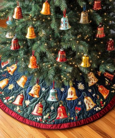 Starry Tones Celestial Christmas Tree Skirt — Handmade Night-Sky Holiday Base Cover, Custom Star Motif Festive Décor