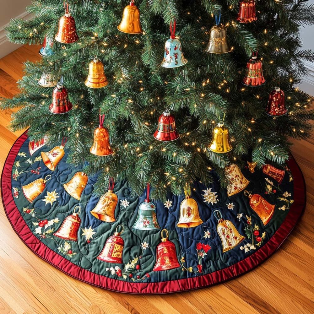 Starry Tones Celestial Christmas Tree Skirt — Handmade Night-Sky Holiday Base Cover, Custom Star Motif Festive Décor