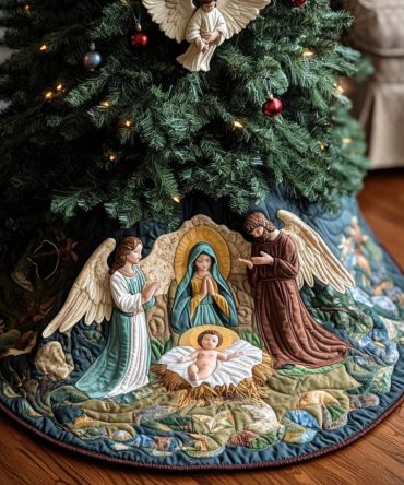 First Noel Premium Tree Skirt - Made-To-Order Classic Holiday Elegance, Quilted Finish & Timeless Christmas Motifs For Every Tree