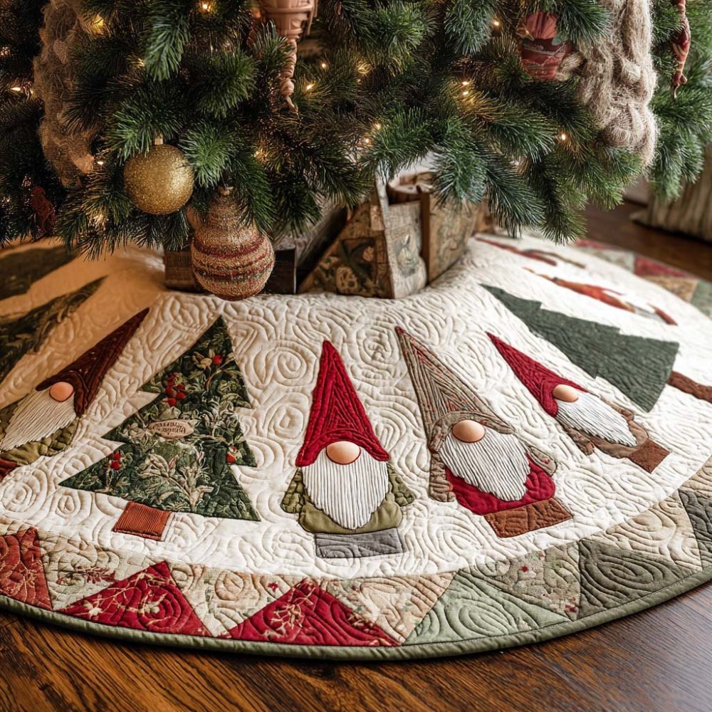 Tinsel Shine Luxury Holiday Tree Skirt - Handmade Sequin-Accented Custom Made-To-Order Christmas Tree Skirt For Glamorous Seasonal Decor